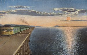 Crossing Great Salt Lake at Sunset by American Photographer