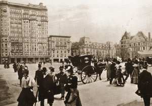 In front of the Plaza Hotel, New York City, 1896