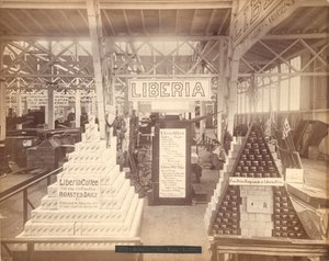 Liberia Soap and Coffee Display, Agricultural Hall, Philadelphia Centennial Exhibition, 1876 by American Photographer