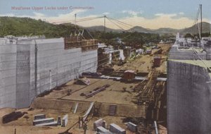 Panama Canal, Miraflores Upper Locks Under Construction by American Photographer