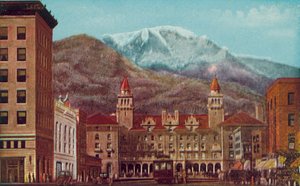 Pikes Peak Avenue, Colorado Springs, Colorado, Pikes Peak in the Distance by American Photographer