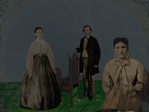 Portrait of Two Women and a Man by American Photographer