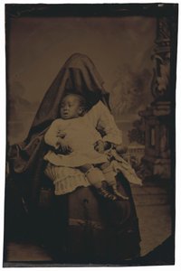 Portrait of a Hidden Woman and Child, c. 1875 by American Photographer