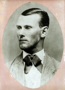 Portrait of the criminal Jesse James (1847-1882) shortly before his death. Photography 1882. by American Photographer