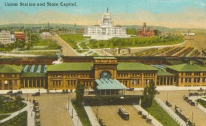 Providence, Rhode Island: Union Station and State Capitol by American Photographer