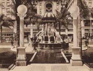 San Diego: Electric Fountain in Plaza Park, facing the US Grant Hotel, donated to the city by Louis J Wilde by American Photographer