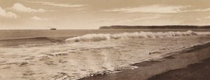 San Diego: Surf at Coronado Beach, Point Loma in the distance, San Diego by American Photographer