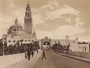 San Diego: West Gate to Panama-California Exposition Showing Tower and Dome of California Building by American Photographer