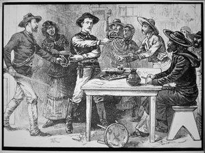 Texas Rangers arresting a Mexican outlaw, c.1880 by American Photographer