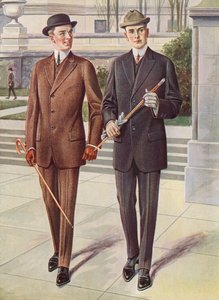 Two Fashionable Gentlemen in Business Suits