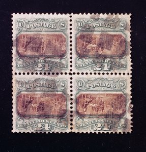 24-Cent Signing of the Declaration of Independence block of four, 1869 by American School
