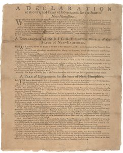 A Declaration of Rights, and a plea of government for the State of New Hampshire, 1779