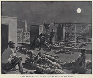 A Hot Night on the East Side, seeking Relief on the Roofs by American School