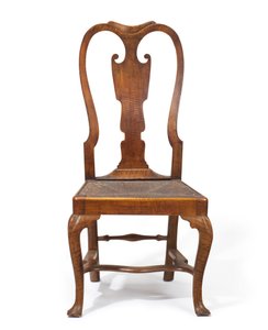 A Queen Anne Figured Maple Side Chair