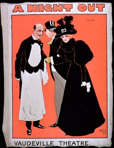 Advertisement for A Night Out, at the Vaudeville Theatre