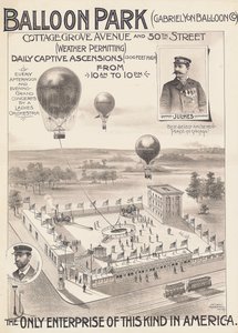 Advertising Poster for a Balloon Park in Chicago, USA, c.1888 by American School