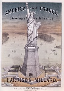 America and France, music score for song about the Statue of Liberty by Harrison Millard