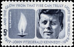 American stamp on John Fitzgerald Kennedy