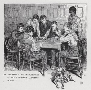 An Evening Game of Dominoes in the Newsboys