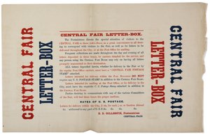 Announcement for the Central Fair Letter Boxes, c.1864 by American School