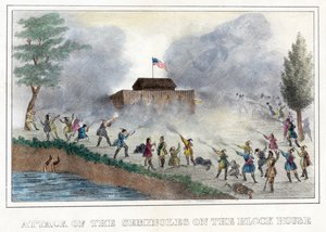 Attack of the Seminoles on the Block House, pub. 1836