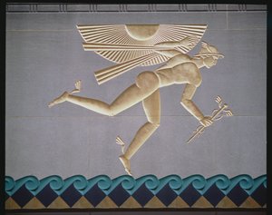 Bas-relief depicting Mercury from the exterior of one of the 14 buildings by American School