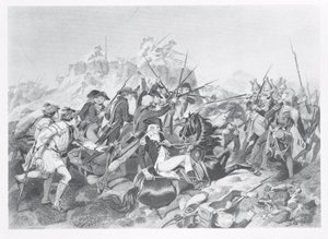 Battle of Saratoga - General Arnold Wounded in the Attack on the Hessian Redoubt, 17th October 1777 by American School