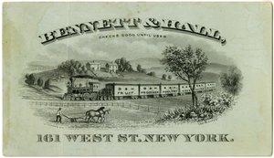 Bennett & Hall Trade Card, 1882 by American School