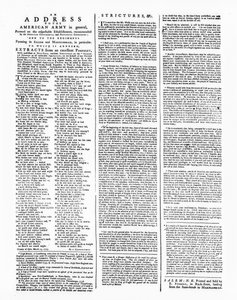 Broadside with an Address to the American Army, Salem, 1775