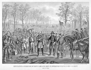 Capitulation & Surrender of Robert E. Lee & His Army at Appomattox Chi., Va. to Lt. Gen. U.S. Grant, April 9th 1865, pub. 1885 by American School
