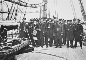 Captain John A. Winslow (1811-1973) with His Officers Onboard USS Kearsarge