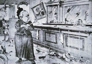 Carry Nation with her hatchet, c.1905 by American School