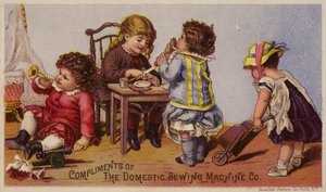 Children Playing and Eating by American School