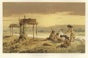 Chippewa Scaffold Burial by American School