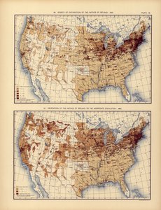Density of distribution of the natives of Ireland and their proportion to the aggregate population, 1898 by American School