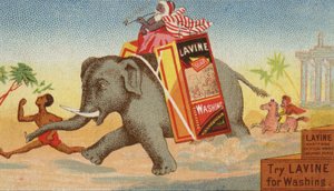 Elephant Running with Box of Washing Soap by American School
