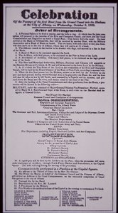 Erie Canal: Key Part of the New York State Canal System; Broadside of 8th October 1823 Celebrating Its Opening (Completed in 1825)