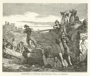 Exhuming a Winged Man-Headed Bull at Nimrud by American School
