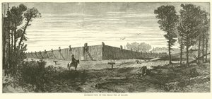 Exterior View of the Prison Pen at Millen, November 1864 by American School