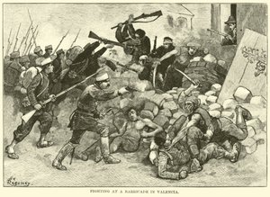 Fighting at a barricade in Valencia by American School