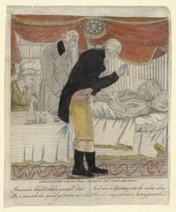 G. Washington in his last illness, attended by Drs Craik and Brown, pub. c.1800 by American School