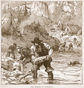 Gold Washing in California, from a book published in 1896