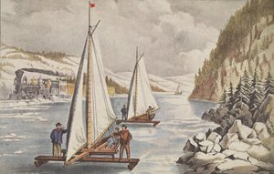 Ice-Boat Race on the Hudson by American School