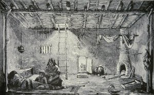 Interior of a Pueblo House by American School