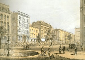 LaSalle Street from Courthouse Square, from Chicago Illustrated, with Literary Descriptions by James W. Sheahan, Published by Jevne & Almini, Chicago