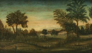 Landscape with Buildings, late 18th century by American School