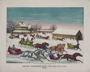 Leaving Brighton Hotel for the Mill-Dam, Winter, c.1871 by American School