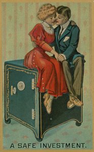Man and Woman Embracing on a Safe, A Safe Investment by American School