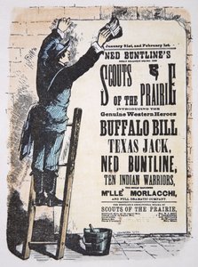 Man posting a theatre bill for 