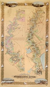 Map depicting plantations on the Mississippi River from Natchez to New Orleans